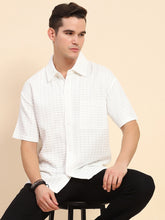White Poly Blend Oversized Shirt