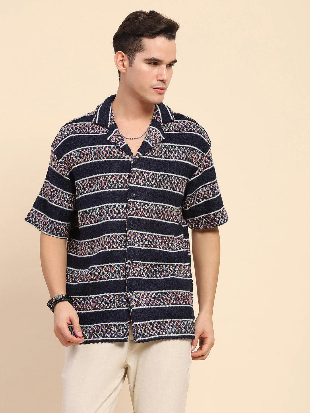 Poly Blend Knitted Oversized Shirt