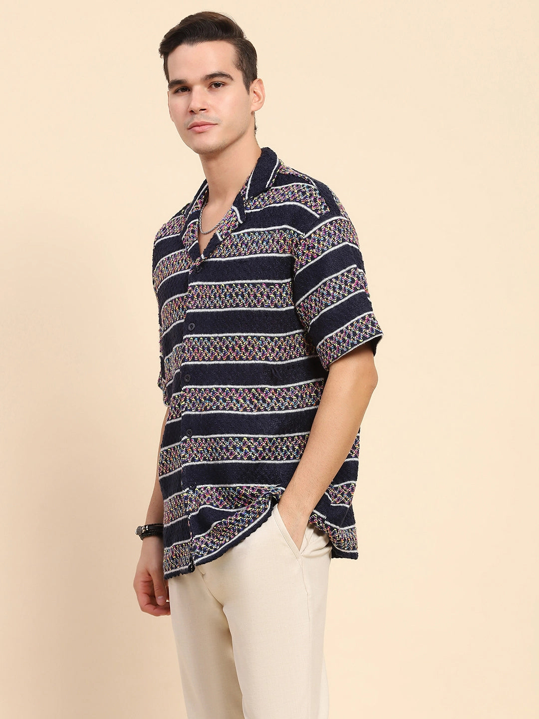 Poly Blend Knitted Oversized Shirt
