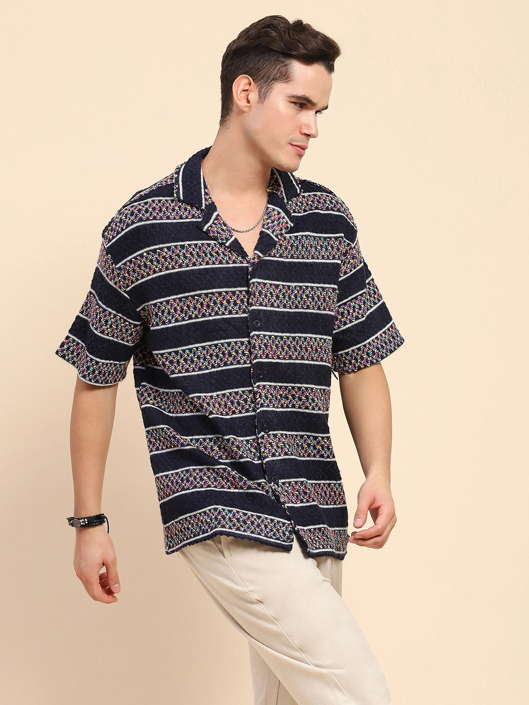 Poly Blend Knitted Oversized Shirt