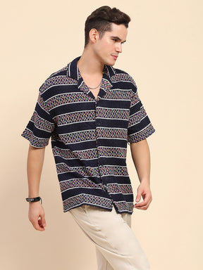 Poly Blend Knitted Oversized Shirt