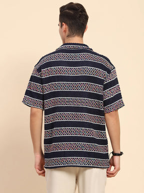Poly Blend Knitted Oversized Shirt