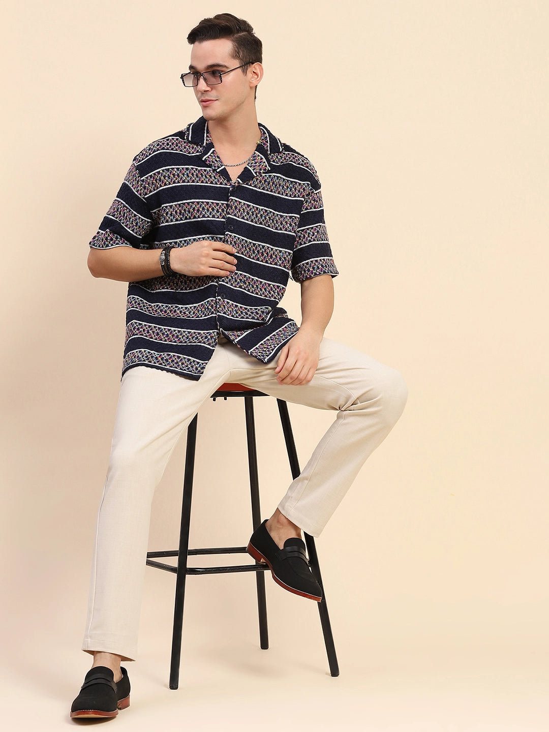 Poly Blend Knitted Oversized Shirt