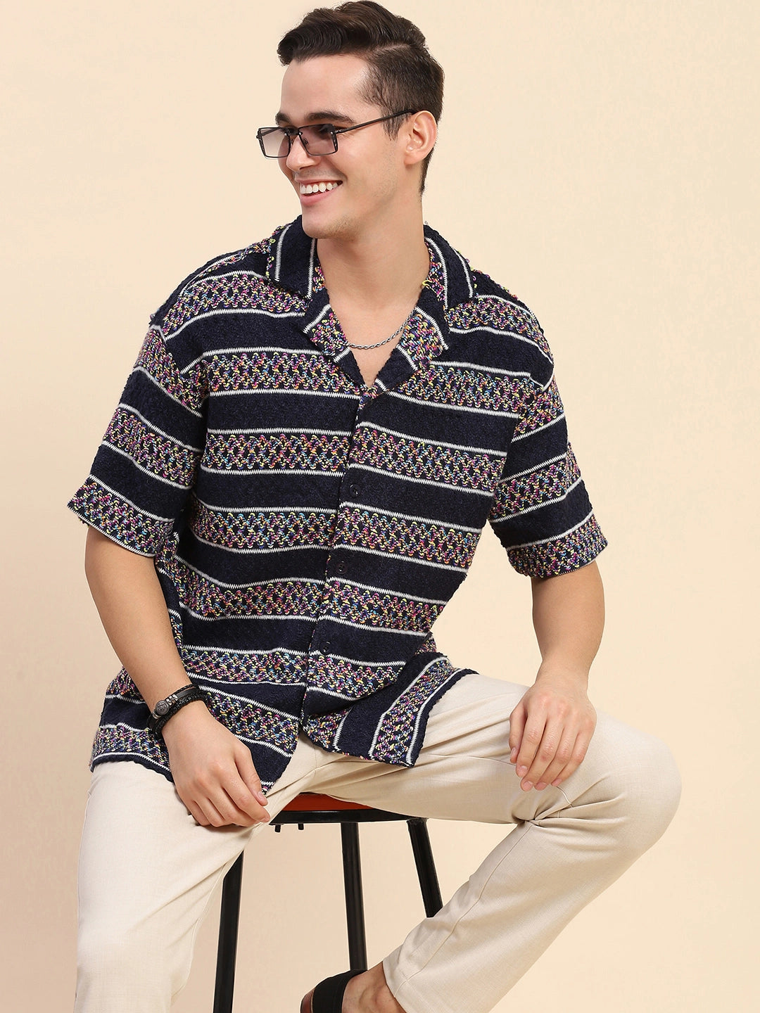 Poly Blend Knitted Oversized Shirt