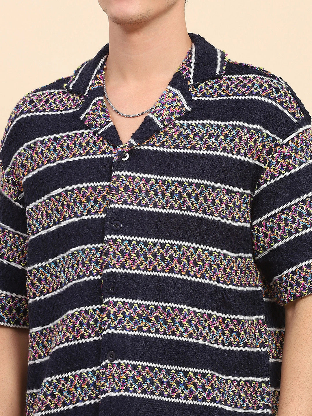 Poly Blend Knitted Oversized Shirt