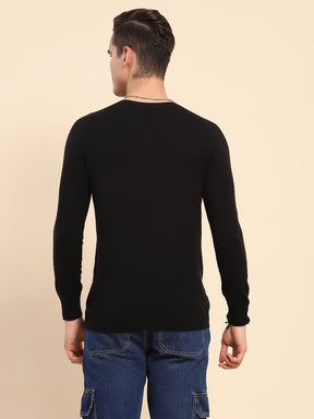 Black Wool Blend Pullover
