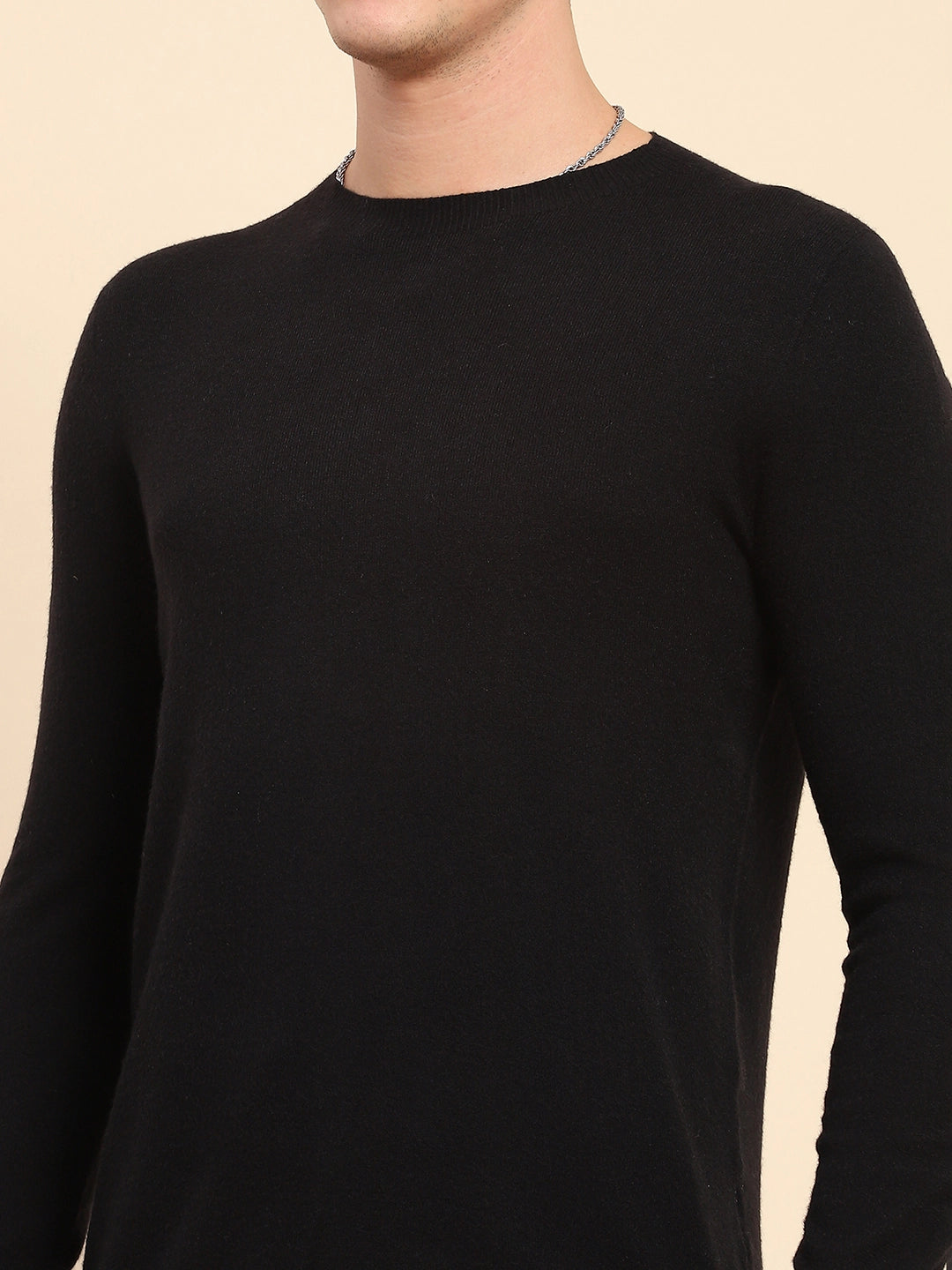 Black Wool Blend Pullover