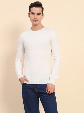 Off White Wool Blend Pullover