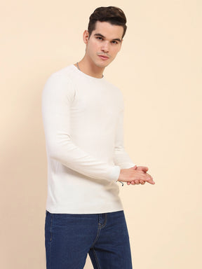 Off White Wool Blend Pullover