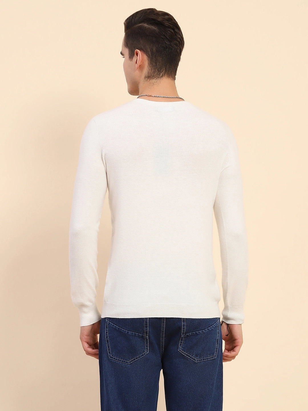 Off White Wool Blend Pullover
