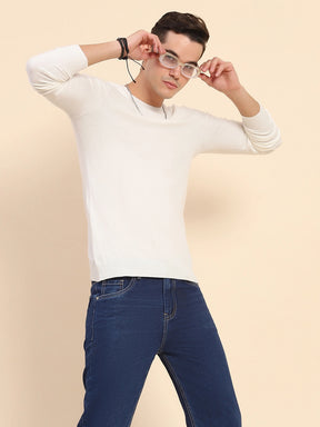 Off White Wool Blend Pullover
