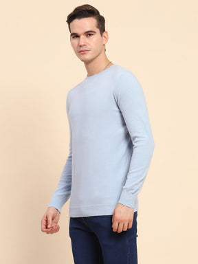 Sky Blue Wool Blend Pullover
