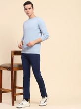 Sky Blue Wool Blend Pullover