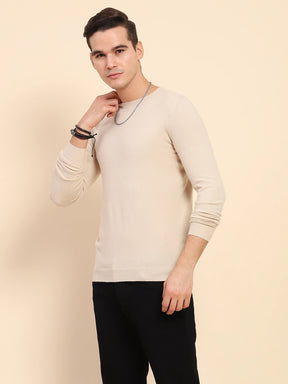 Beige Wool Blend Pullover