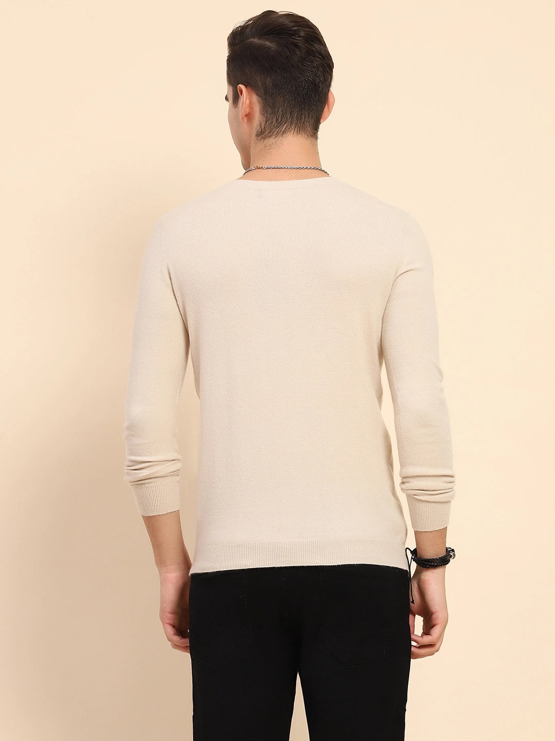 Beige Wool Blend Pullover