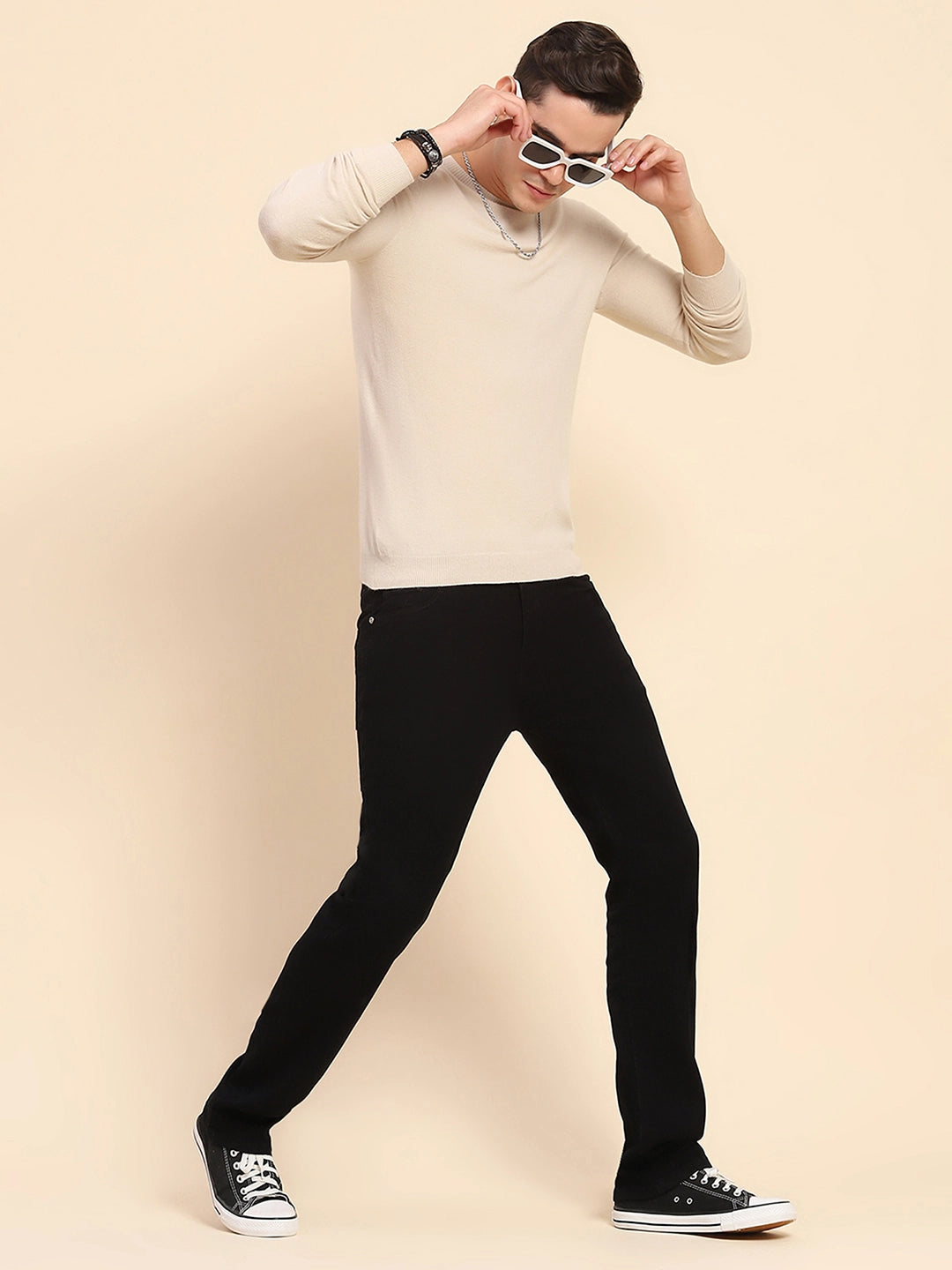 Beige Wool Blend Pullover