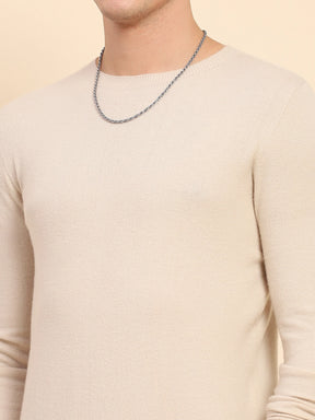 Beige Wool Blend Pullover