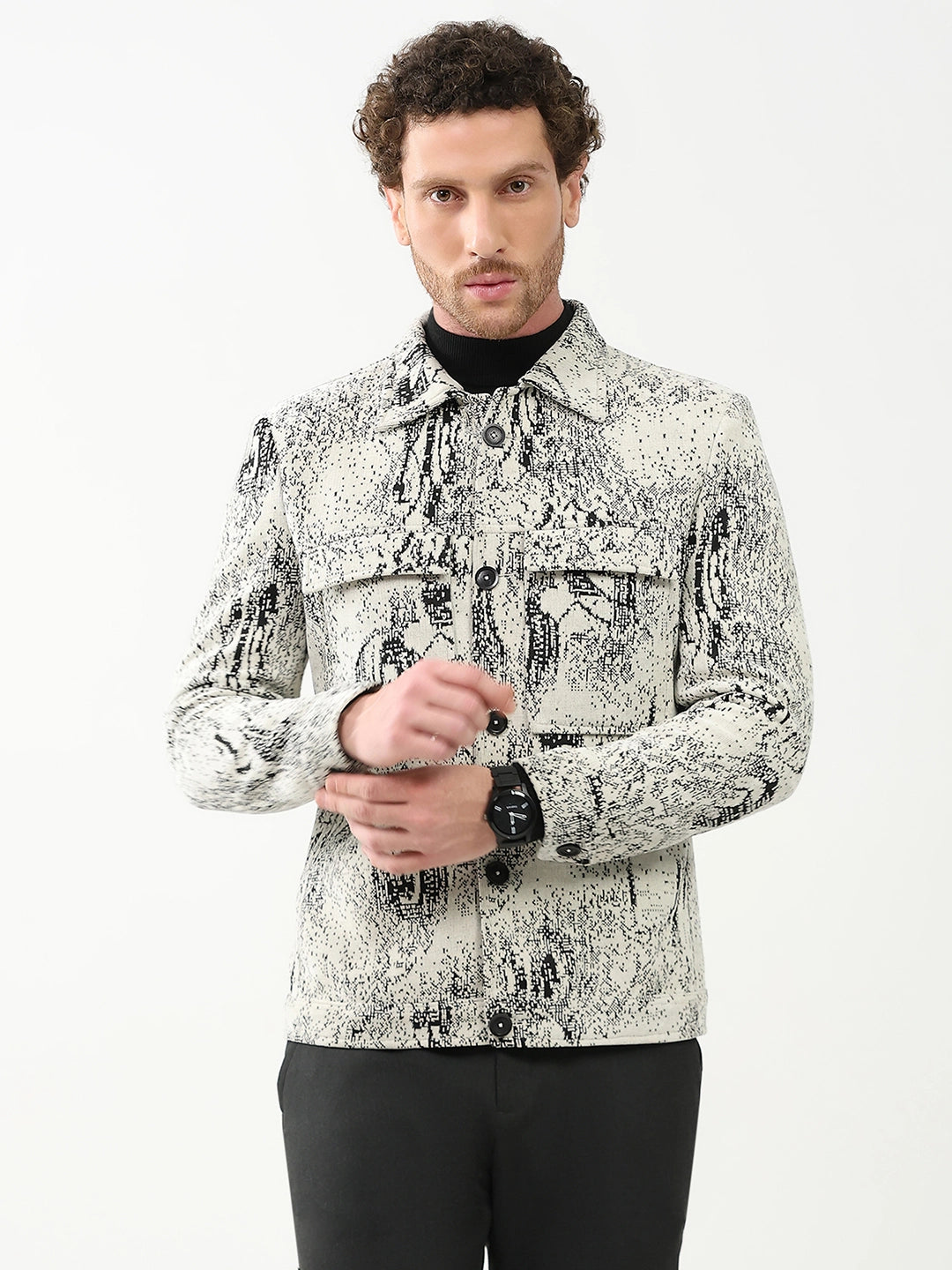Textured Suede-Blend Winter Jacket - Global Republic