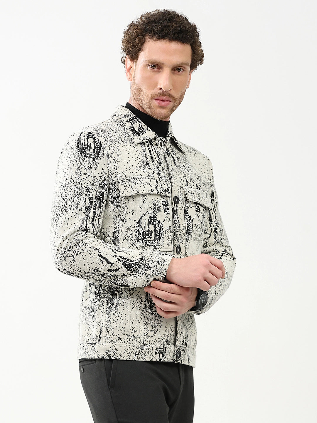 Textured Suede-Blend Winter Jacket - Global Republic