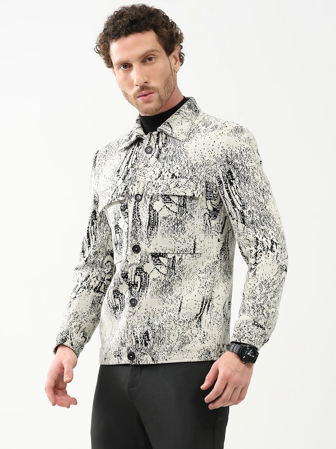 Textured Suede-Blend Winter Jacket - Global Republic