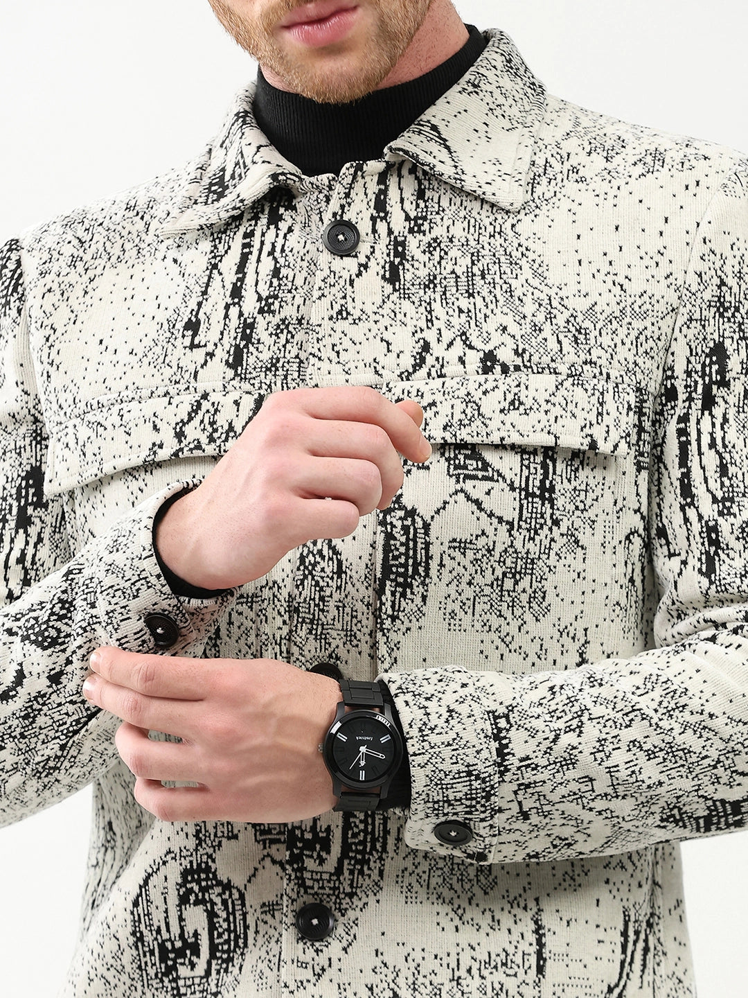 Textured Suede-Blend Winter Jacket - Global Republic