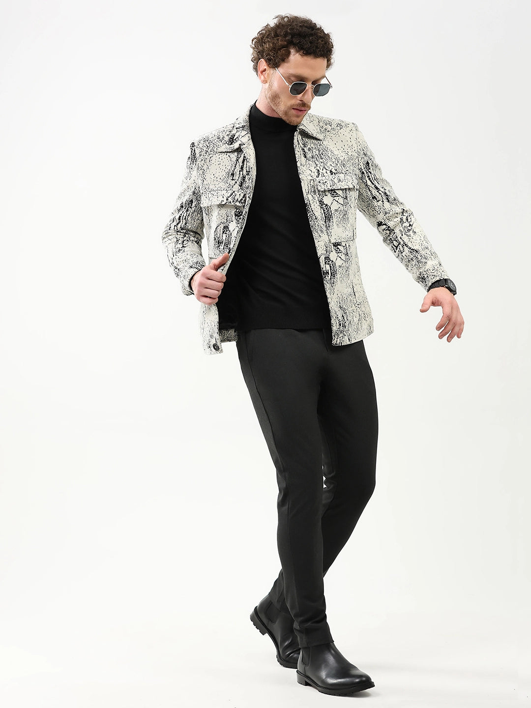 Textured Suede-Blend Winter Jacket - Global Republic