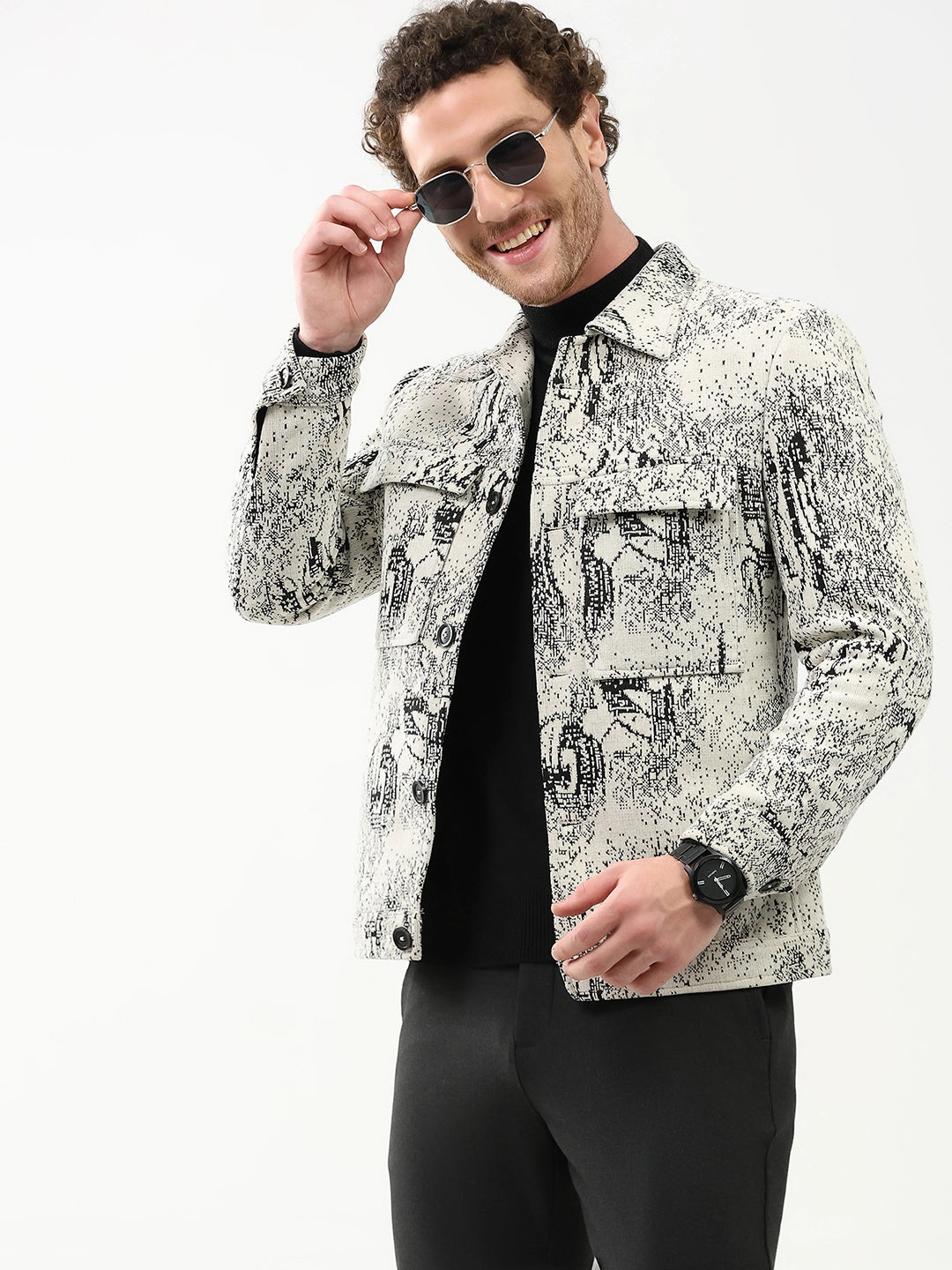 Textured Suede-Blend Winter Jacket - Global Republic