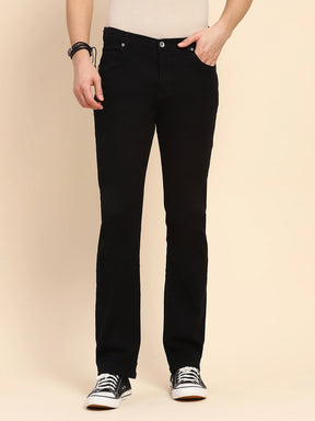 Black Cotton Blend Jeans