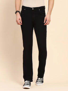 Black Cotton Blend Jeans