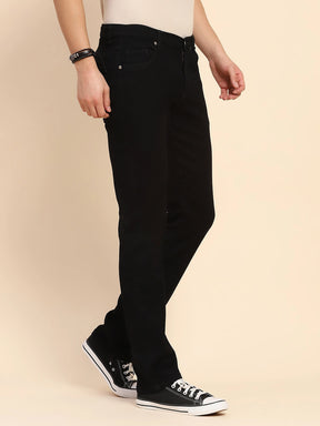 Black Cotton Blend Jeans