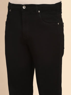 Black Cotton Blend Jeans