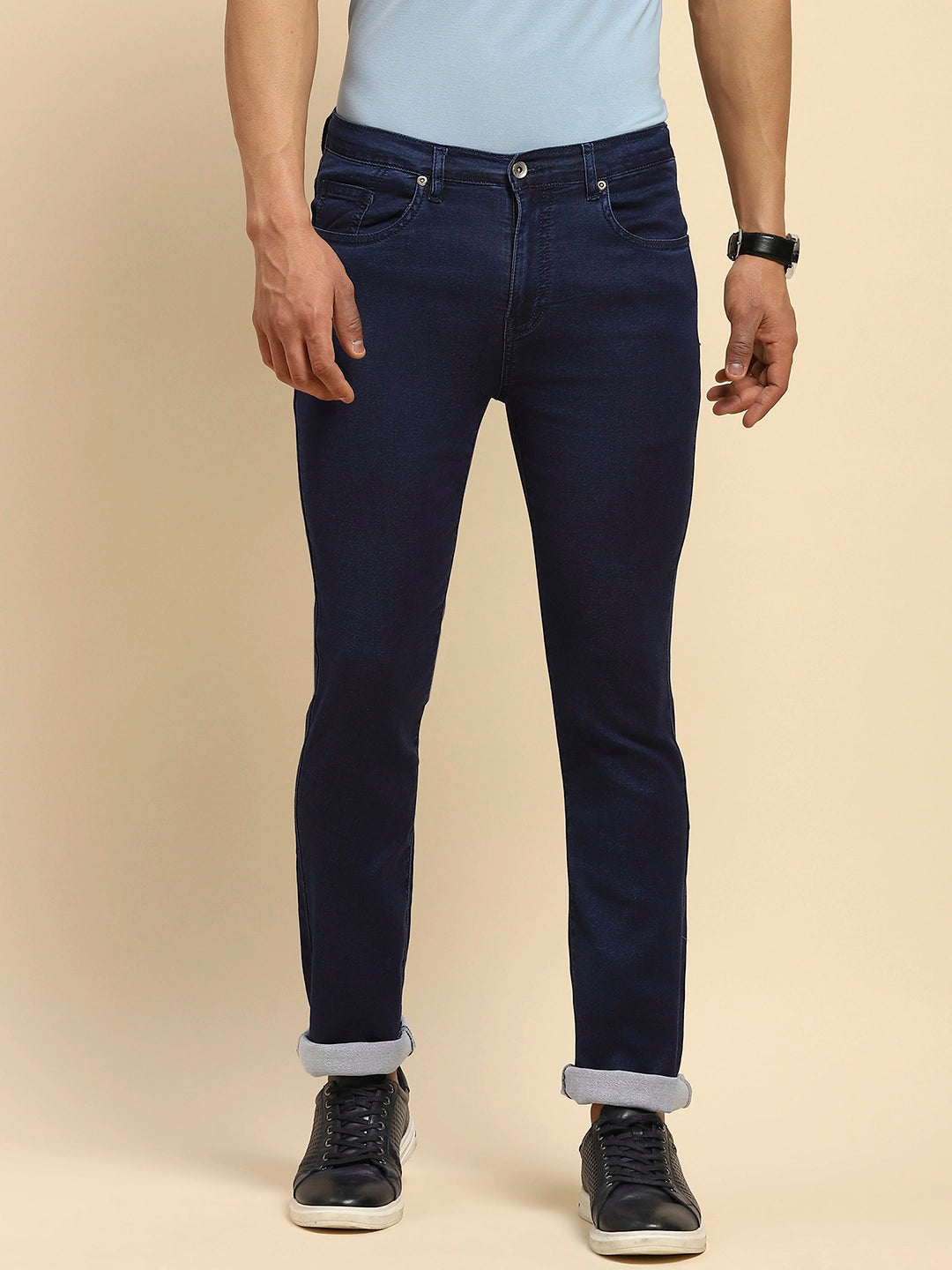 Blue Straight Fit Jeans – Global Republic1