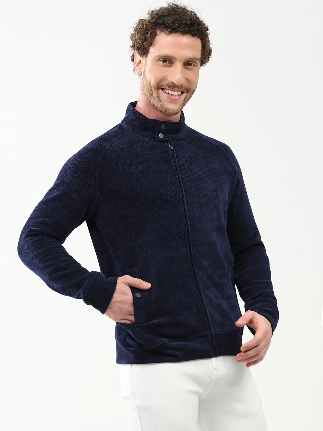 Wool-Blend Raglan Sleeve Jacket