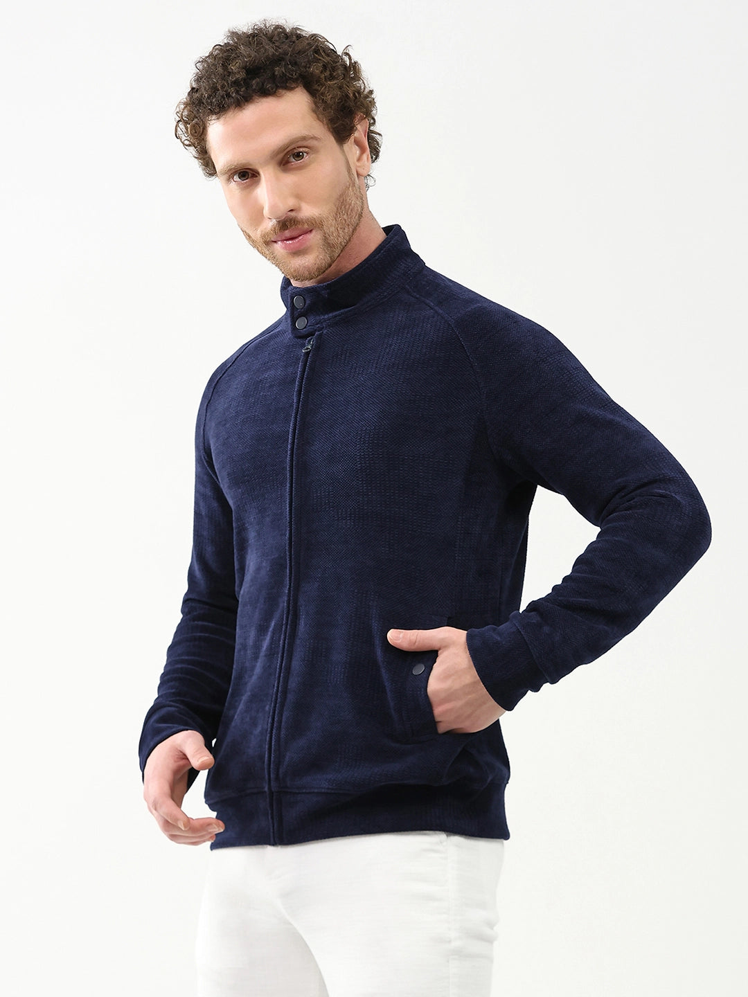 Wool-Blend Raglan Sleeve Jacket