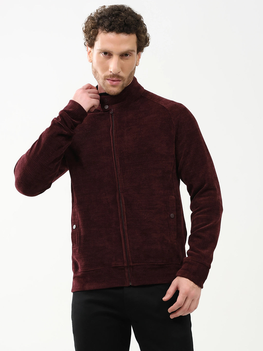 Wool-Blend Raglan Sleeve Jacket