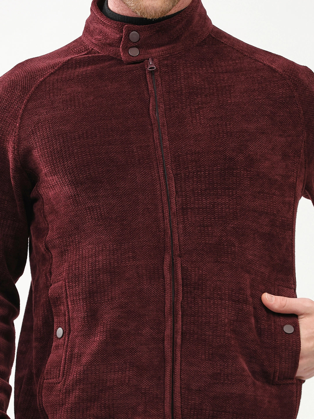 Wool-Blend Raglan Sleeve Jacket