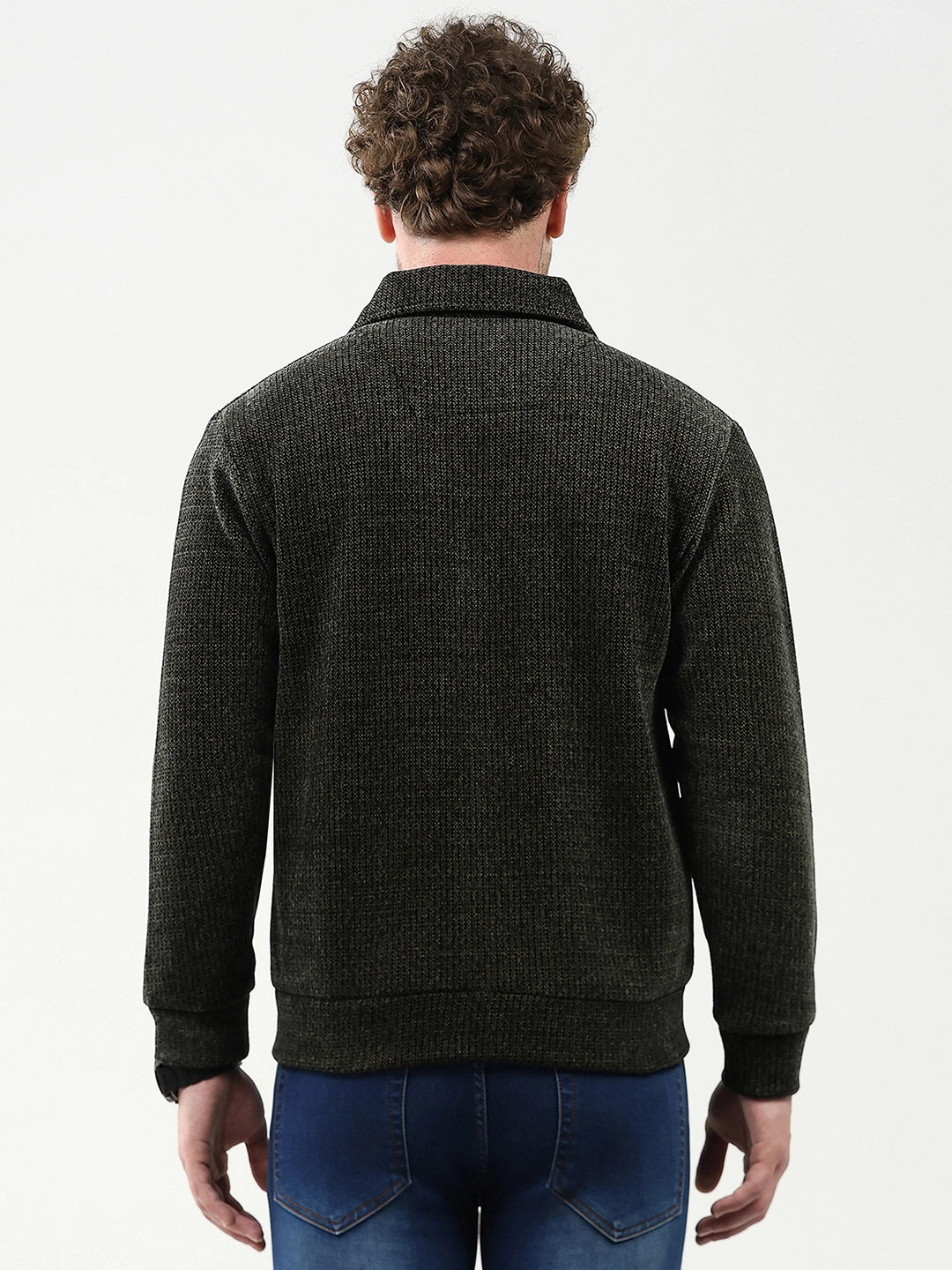 Dark Grey Wool-Blend Zipper Jacket