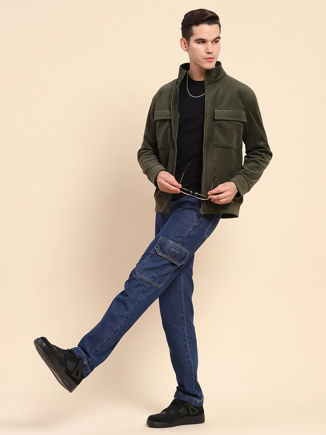 Olive  Solid Jacket - Global Republic
