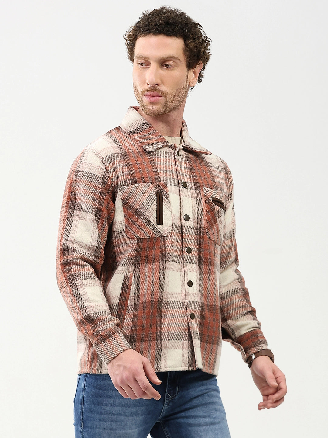 Wool Blend Checked Shacket