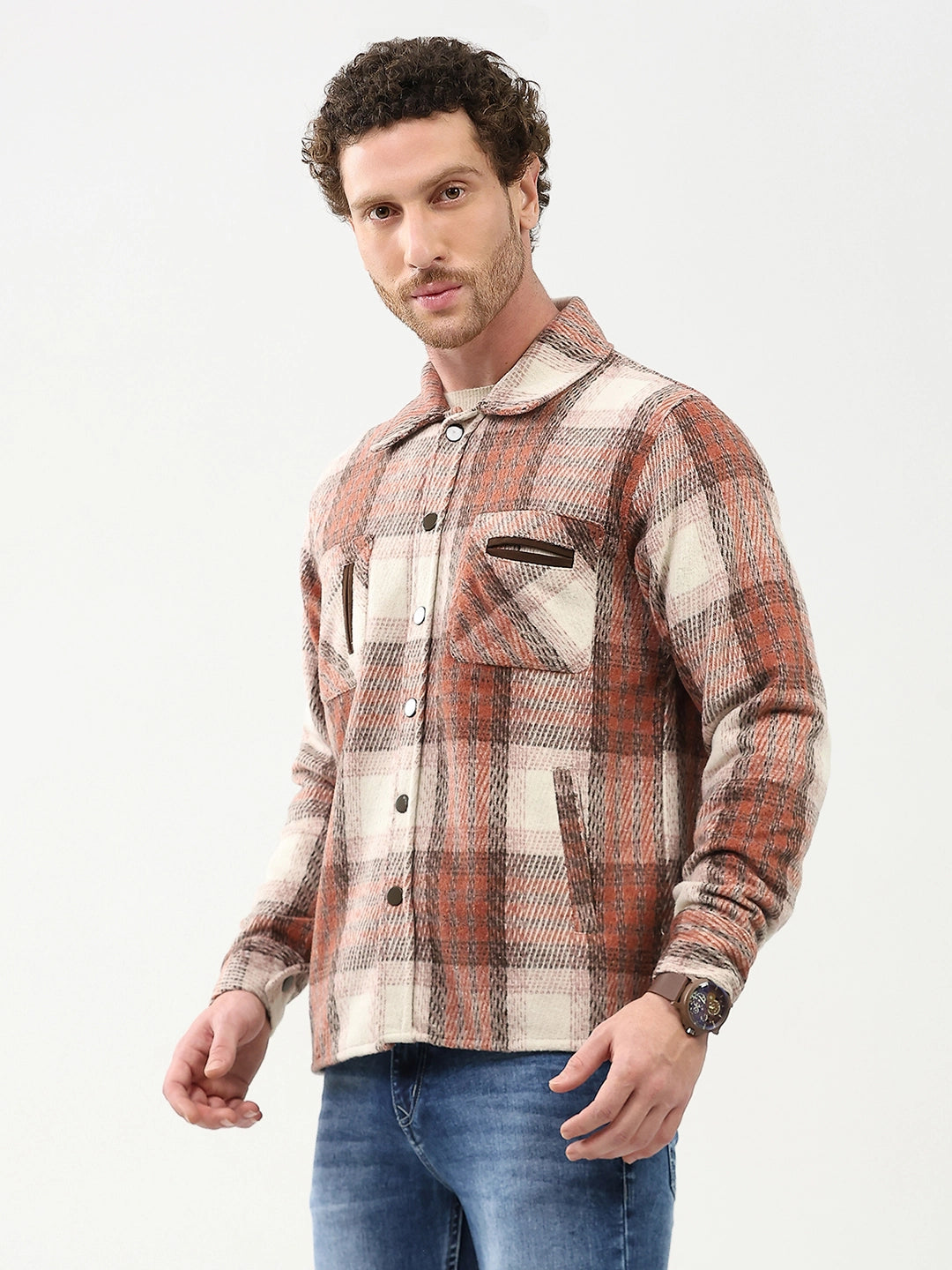 Wool Blend Checked Shacket
