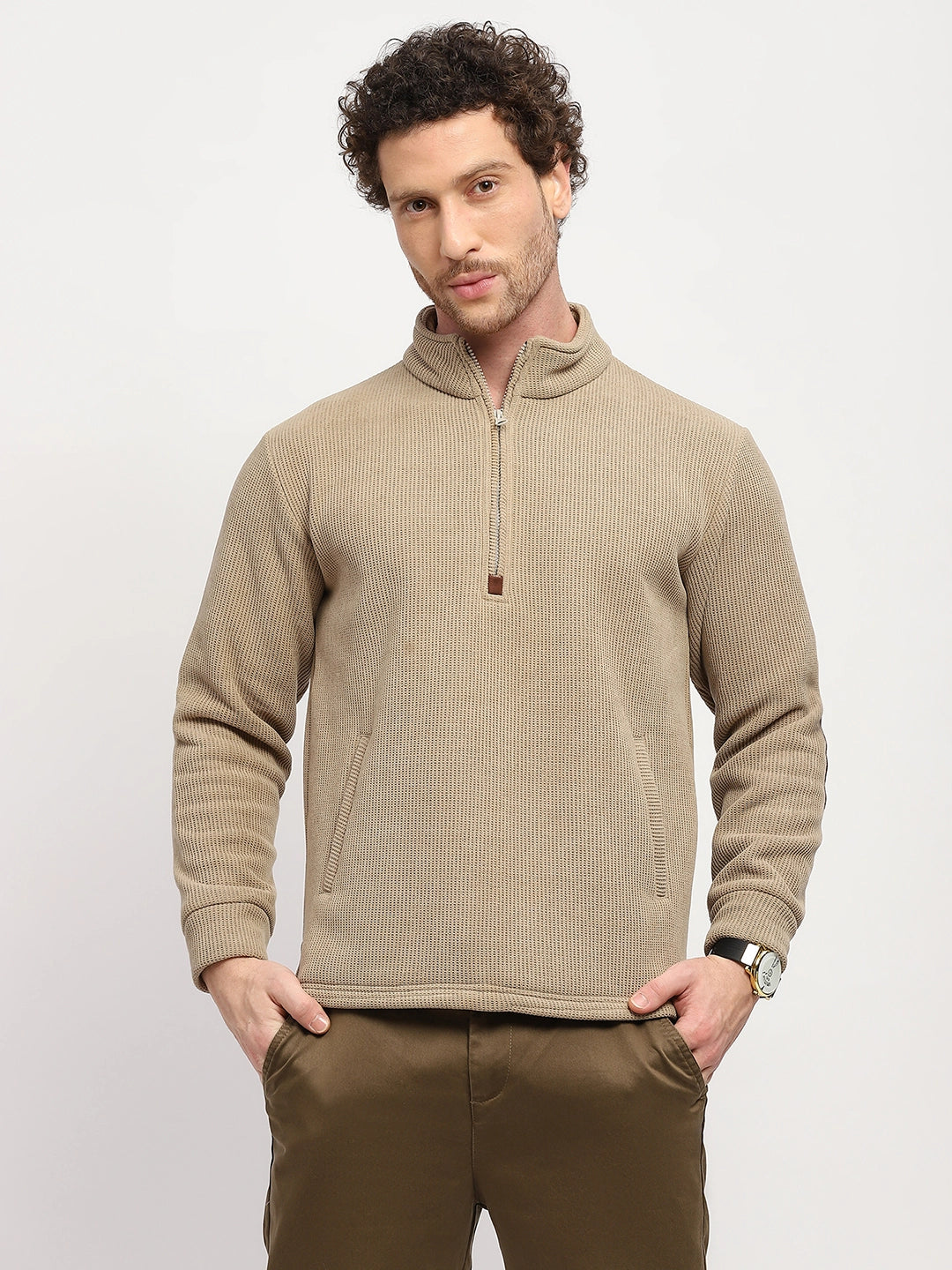 Wool-Blend Half-Zip Sweatshirt