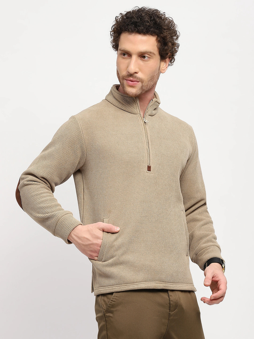 Wool-Blend Half-Zip Sweatshirt