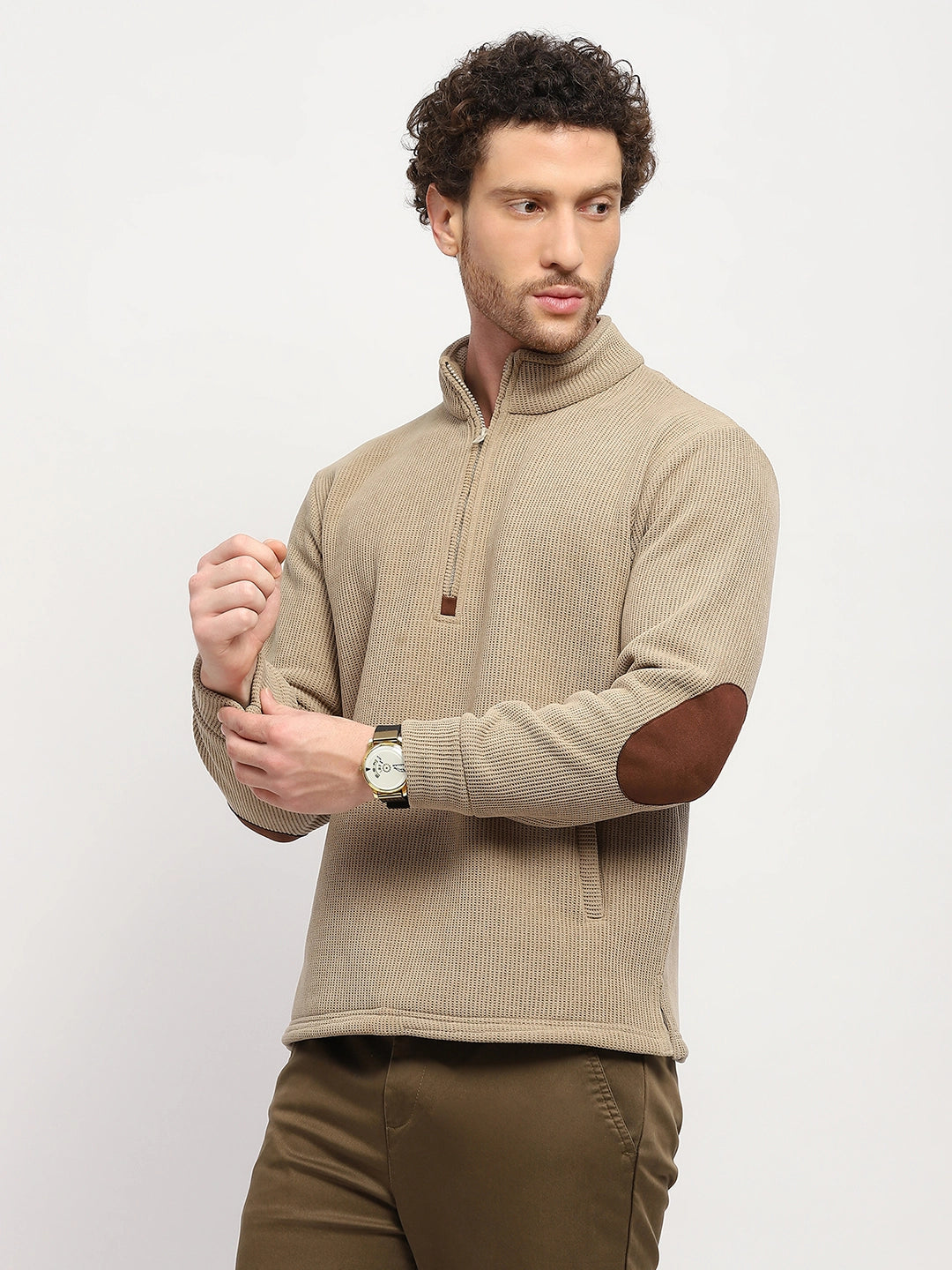 Wool-Blend Half-Zip Sweatshirt