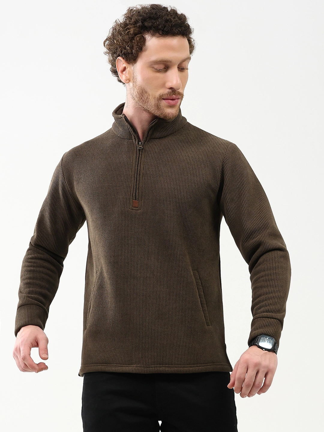 Wool-Blend Half-Zip Sweatshirt