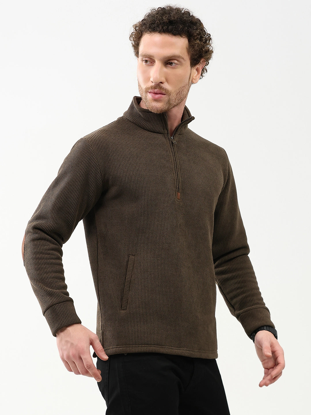 Wool-Blend Half-Zip Sweatshirt