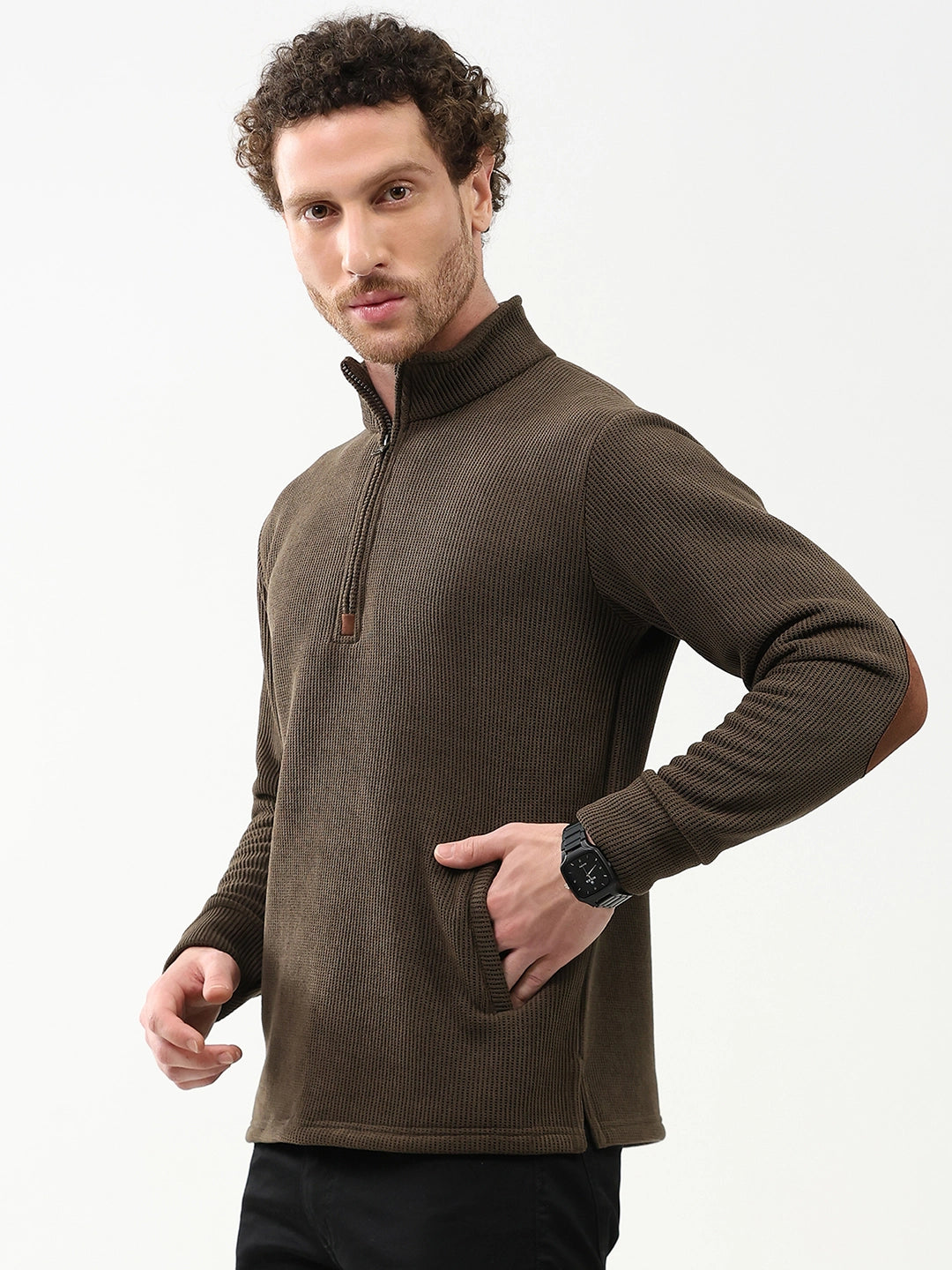Wool-Blend Half-Zip Sweatshirt