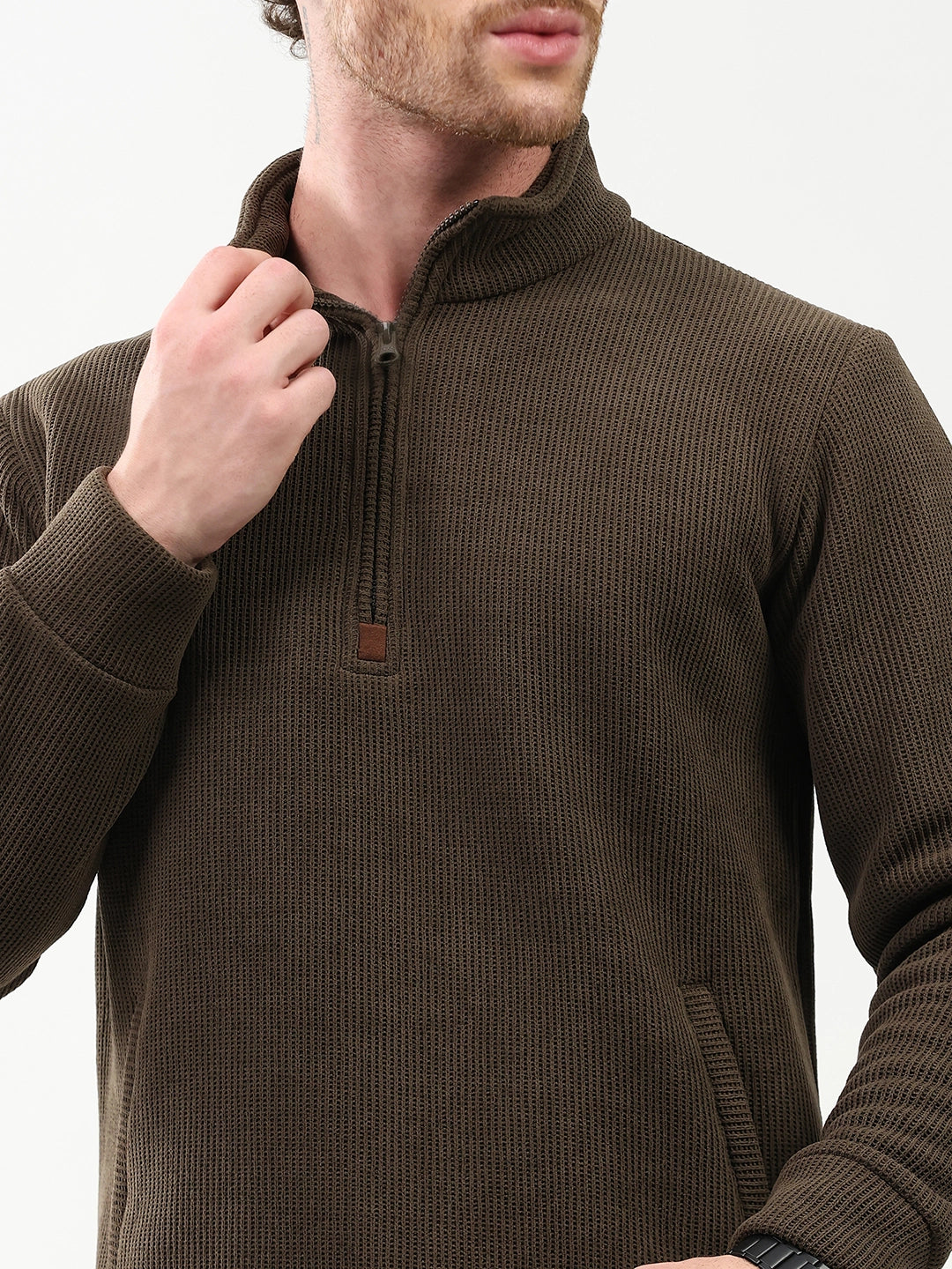 Wool-Blend Half-Zip Sweatshirt