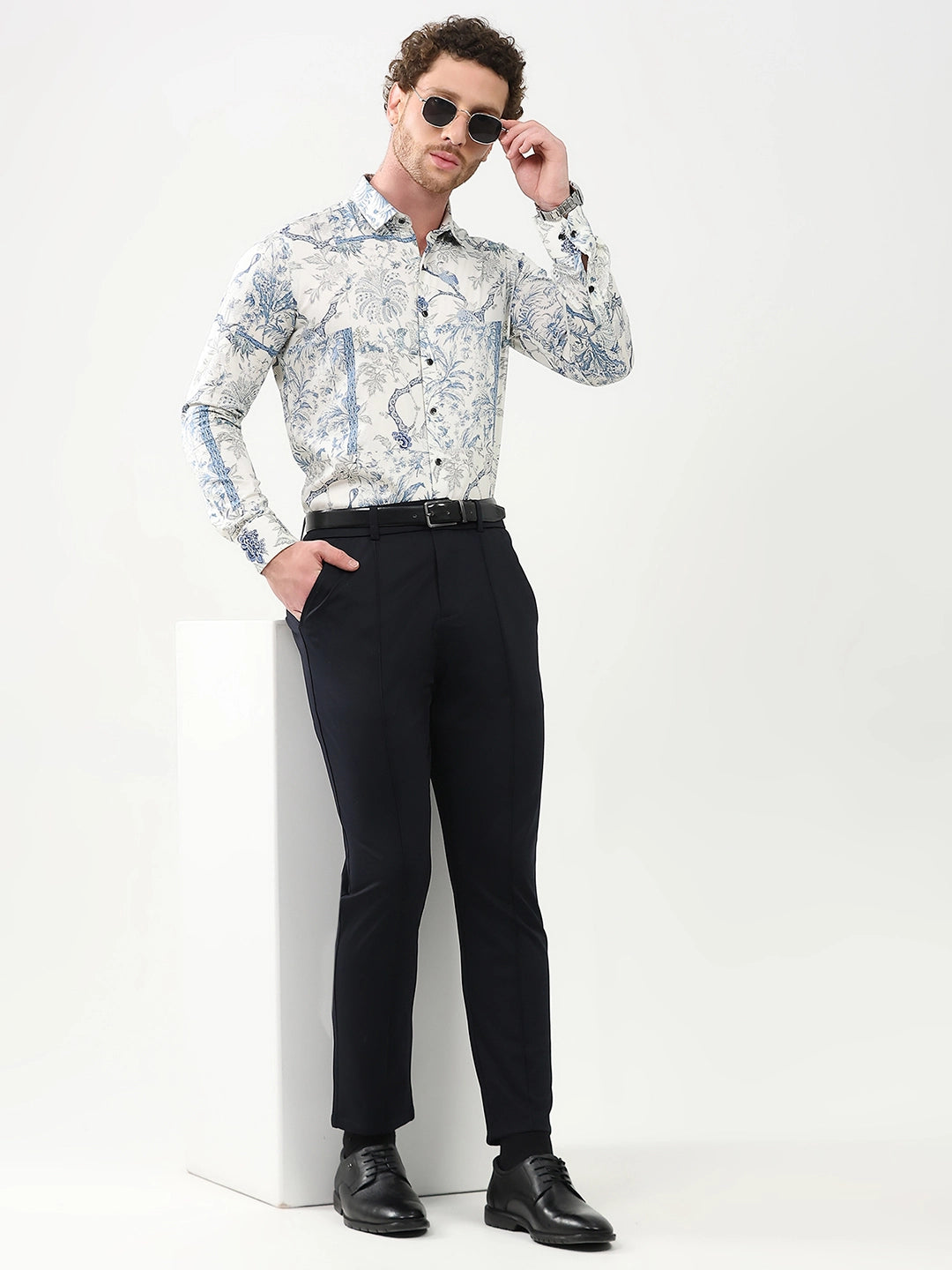 Navy Slim Fit Trousers