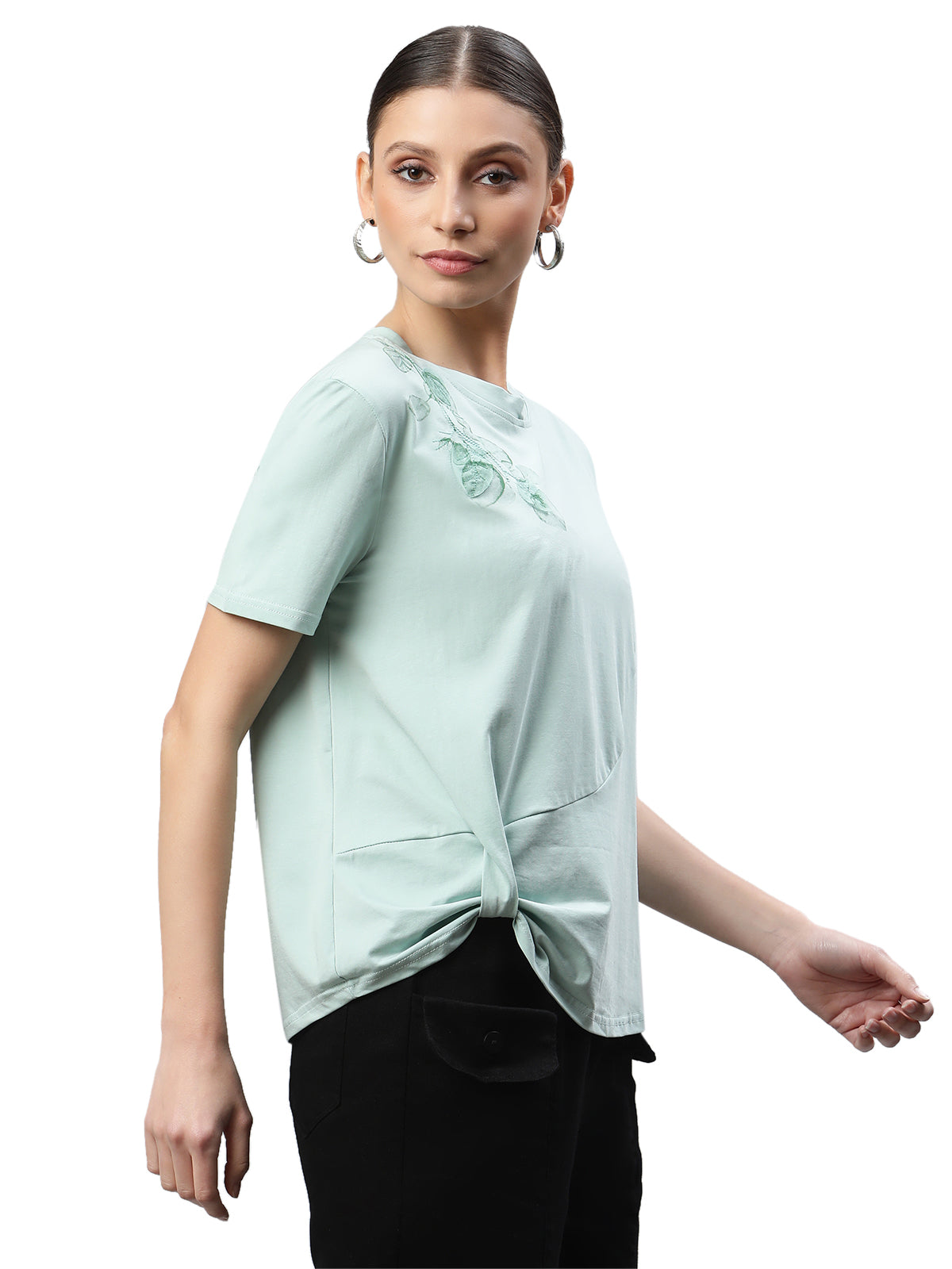Green Cotton Regular Fit Top - Global Republic