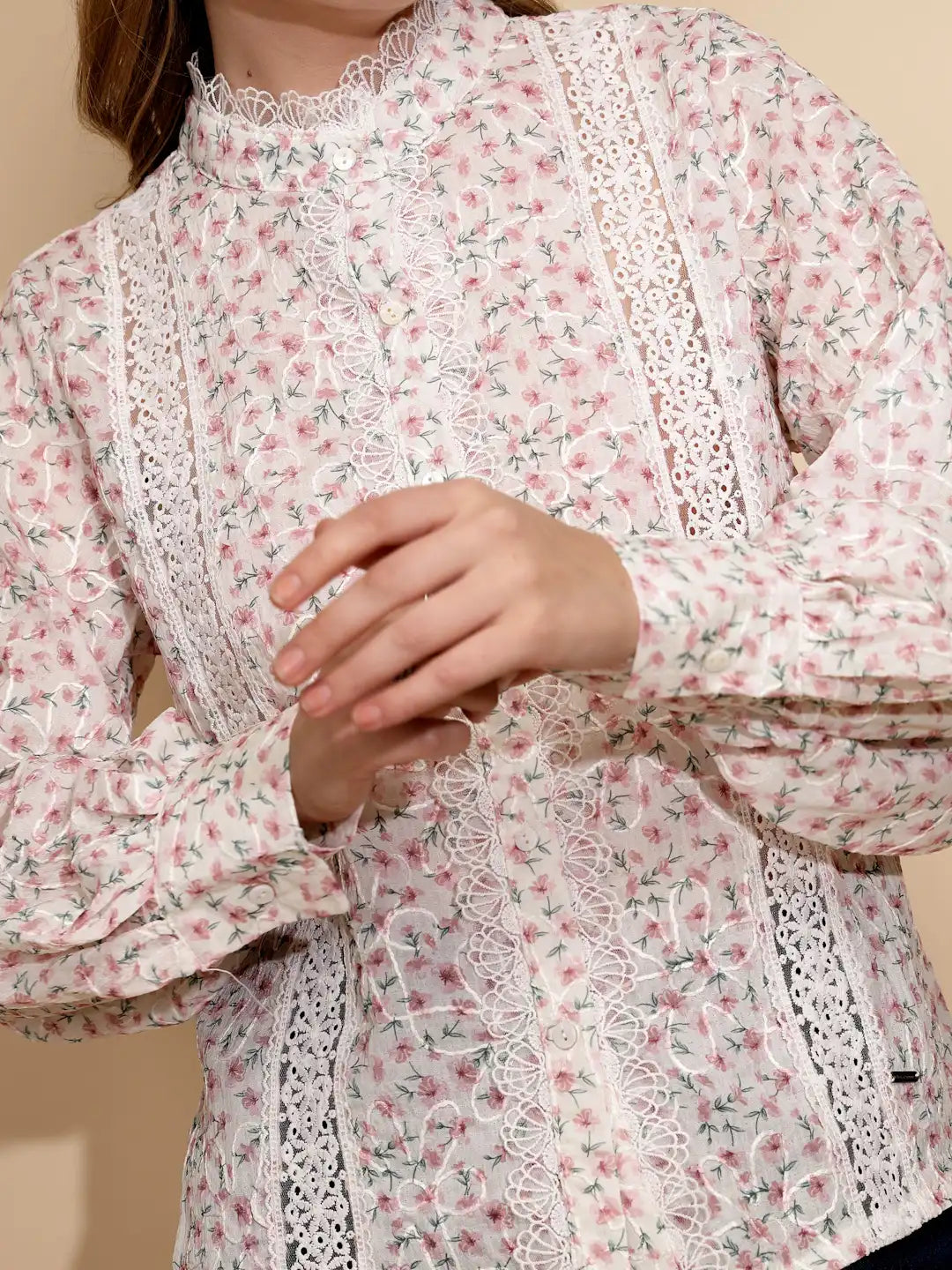 Rose cotton Loose Fit Shirt For Women - Global Republic